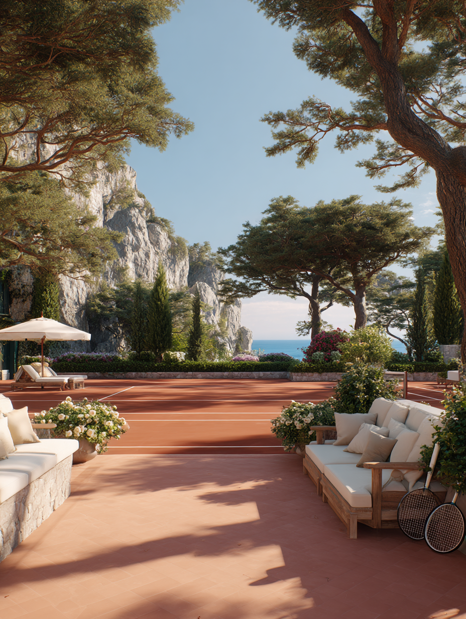 Tennis Platz im Retreat Cala de Deià