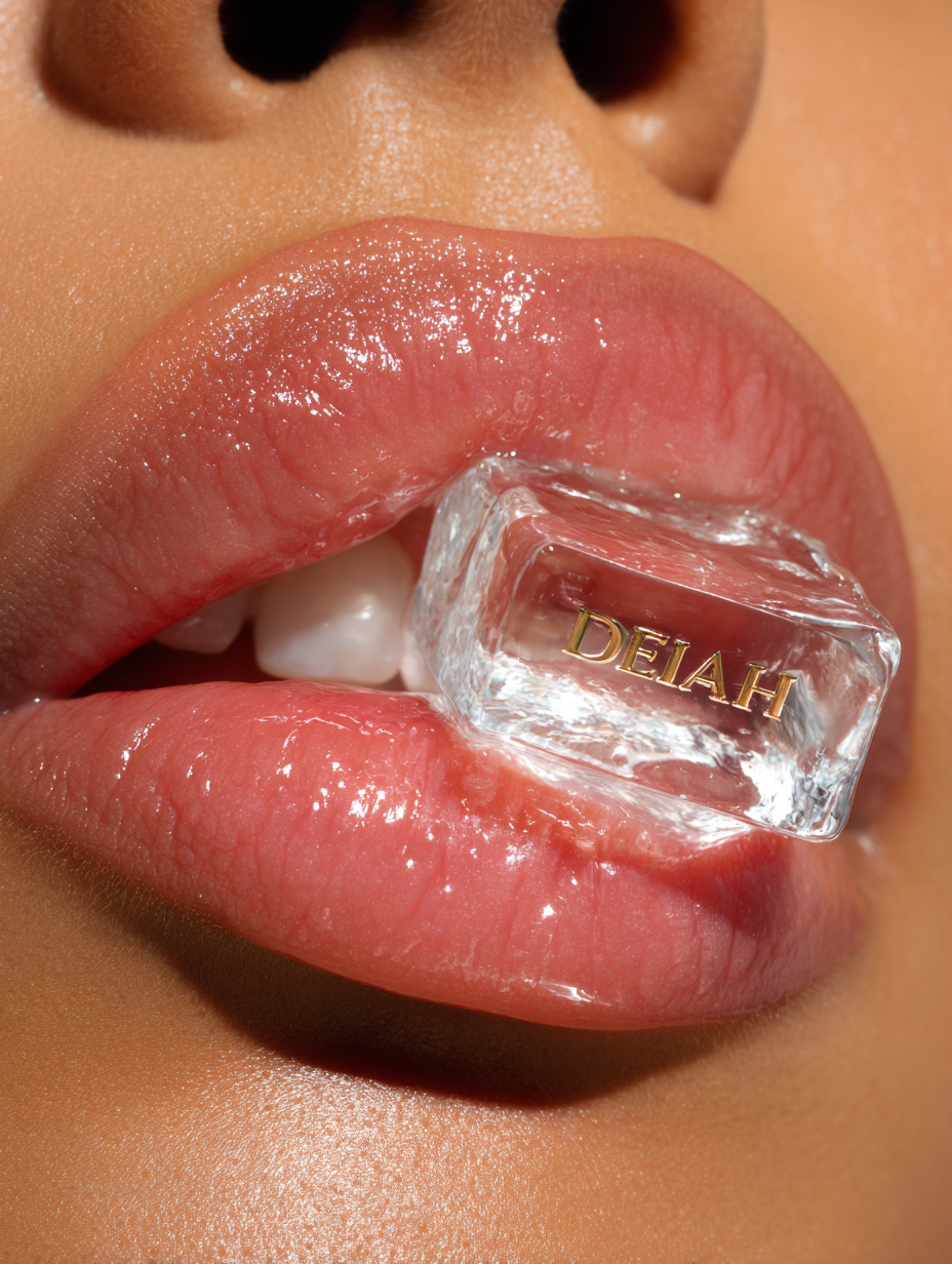 Eiswürfel mit eingraviertem DEIÁH Logo